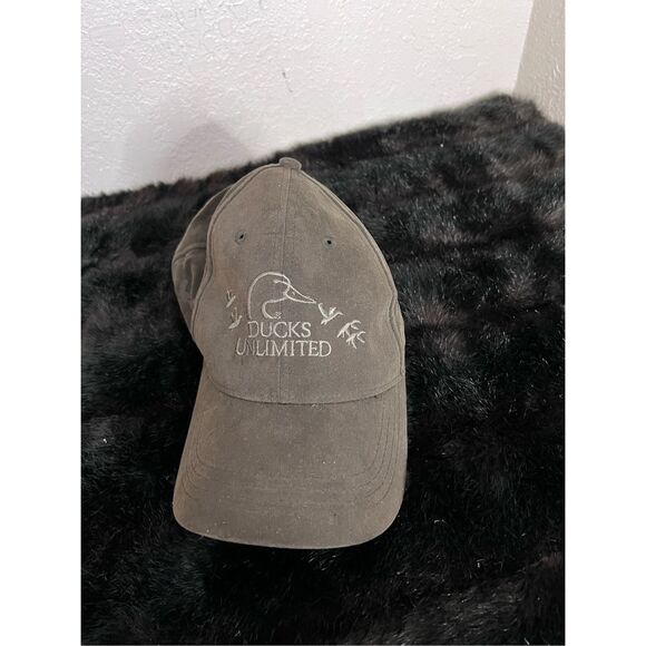 Ducks Unlimited Hat Baseball Cap Strap Back Adjustable Brown Logo - Picture 1 of 3